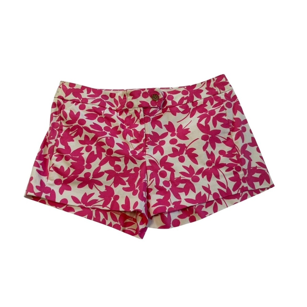 NWT J. Crew City Fit Chino Azalea Tiki‎ Pink floral shorts stretch Size 4